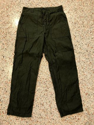 Vintage Nos 70s Us Army Og 107 Cotton Sateen Trousers Vietnam 32 X 29 - 1/2 Normak
