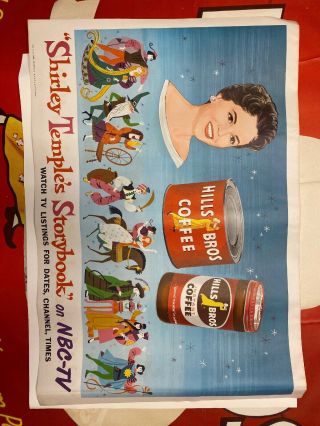 Vintage 1958 Hills Bros Coffee”shirley Temple’s Storybook” On Nbc - Tv Poster