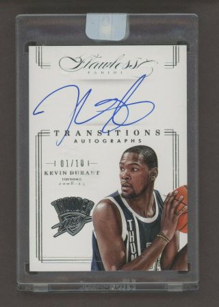 2012 - 13 Flawless Transitions Kevin Durant Thunder On Card Auto 01/10