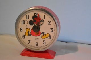 Vintage Mickey Mouse " Bayard " Disney Alarm Clock,  Made In France 1970