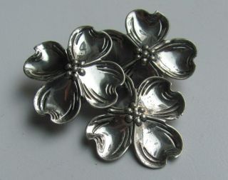 Vintage Beau Sterling Silver 925 Dogwood Cluster Pin Brooch Jewelry