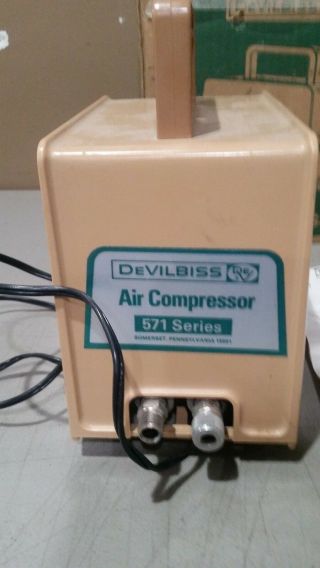 Vintage Devilbiss Air Compressor Series 571 W/ PAPERS AND BOX 2
