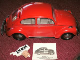 Vintage 1973 Jim Beam Kentucky Whiskey Red Vw Volkswagen Beetle Decanter