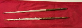 Antique Dip Fountain Pens Mother Of Pearl Handles Gold Nibs