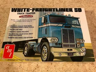 Vintage Amt White - Freightliner Sd Truck Tractor Model Kit T - 530 - Unassembled