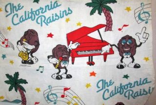 Vtg 1988 The California Raisins Beach Throw Lap Blanket 42x66