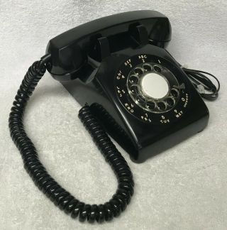Vintage 1960s Western Electric C/d 500 5 - 65 Black Rotary Desktop Telephone