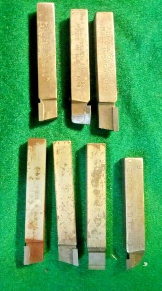 7 - - 3/8 " Carbide Lathe Cutting Tool Bits Cutters Machinist Tools,  Vintage