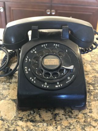 Vintage Black Rotary Desk Phone Western Electric Bell System 1950’s C/d 500