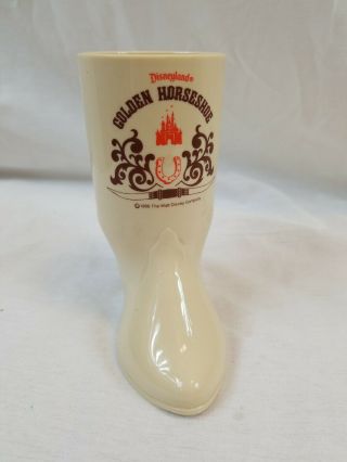 Vintage Disneyland Golden Horseshoe Boot Cup Cowboy Boot Mug 1986