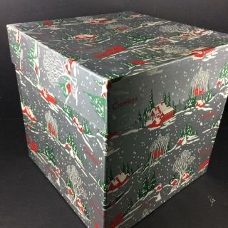 Large Vintage Christmas Gift Box Crowley 