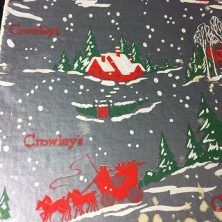 Large Vintage Christmas Gift Box Crowley ' s,  Milner & Co Department Store Detroit 3