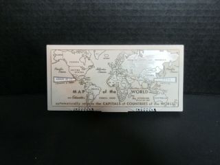 Vintage 1960 Sterling Pencil Box With Countries And Capitals Of The World