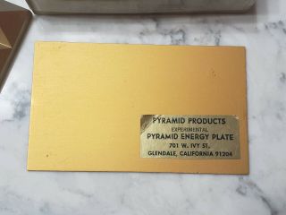 Vintage 1970s Pyramid Energy Generator Plate Glendale CA w/ Box 3