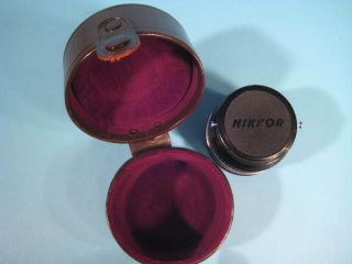 Nikon Nikkor 50mm f2 Ai Vintage SLR Film Camera Lens w/Leather Case,  Caps 3