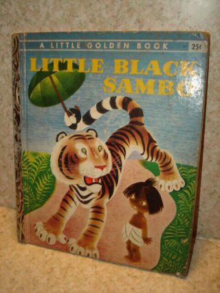 Vintage 1948 Little Black Sambo Golden Book Illustrations