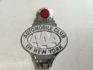 Vintage Aaa Auto Club Honor Member Of York Enameled License Plate Topper