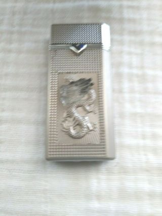 Collectible (butane) Silver Slim Cigarette Lighter (dragon Head Lights Up)