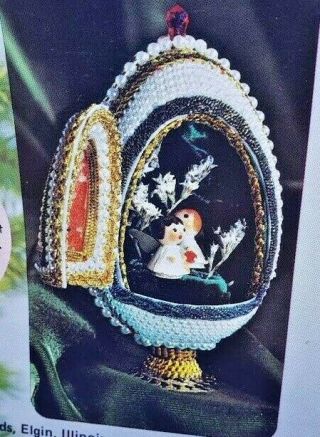 Leewards The Littlest Angel Christmas Egg Sequin Bead Ornament Kit Vintage Read