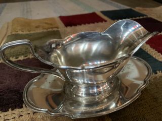 Antique Bailey,  Banks & Biddle,  Sterling Silver,  Gravy Boat & Under Tray