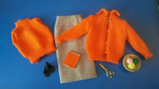 Vintage Barbie Doll Clothing Clothes 976 Sweater Girl Complete Set