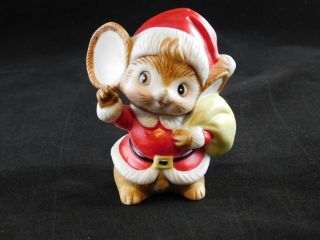 Vintage Homco Santa Mouse Figurine Sack Of Toys 5405 - 3 1/2 " Tall