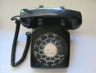 Vintage Itt Black Rotary Dial Desk Phone / Telephone