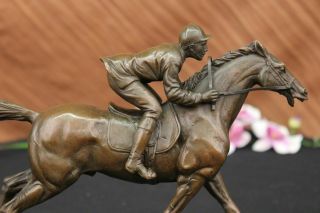 Vintage Signed Pompeian Bronze Horse Statue - Kansas City Jockey Club Figurine