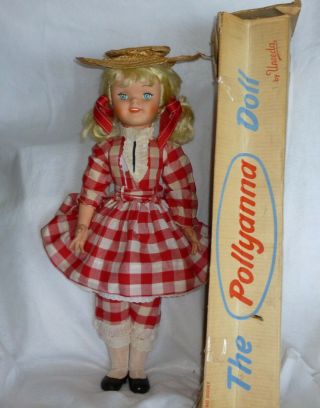 1960 Pollyanna Doll 30 " By Uneeda & Disney W/original Box Vinyl All
