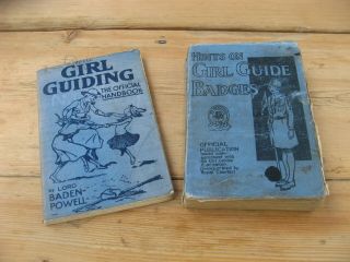 Vintage Girl Guide Guiding Books Official Handbook And Hints On Badges 1941 1933