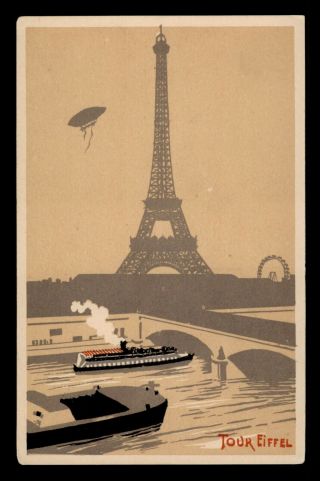 Dr Who France Eiffel Tower Vintage Postcard C142315