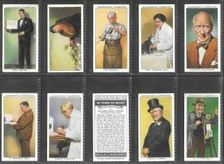 Churchman 1938 Intriguing (perfomers) Full 50 Card Set  In Town To - Night