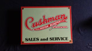 Vintage Cushman Motor Scooter Sales And Service Porcelain Sign