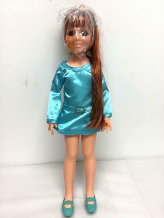 VINTAGE 1969 IDEAL CRISSY DOLL in TURQUOISE DRESS with BOX 2