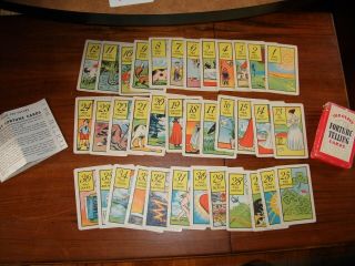 Vintage 1940s Whitman Old Gypsy Fortune Telling Cards W/directions