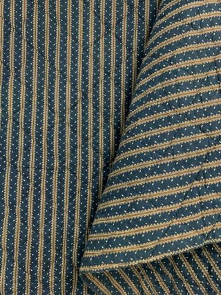 Holiday C 1890 - 1900 Indigo Blue Stripe Antique Quilt