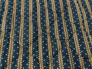 Holiday c 1890 - 1900 Indigo BLUE Stripe Antique Quilt 3
