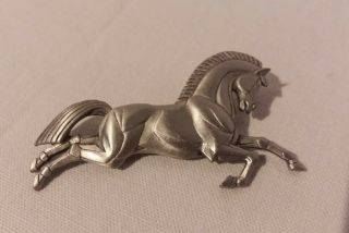 Vintage Brooch Pin Signed J.  J.  Jonette Jewelry Galloping Horse Pin