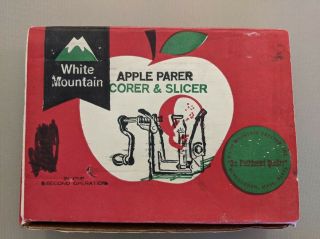 Vintage Cast Iron White Mountain Apple Peeler Parer Corer & Slicer W/ Box