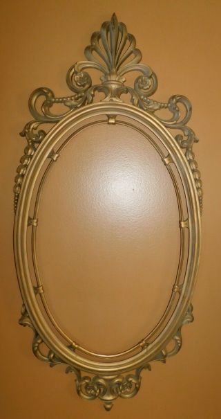 Vintage Plastic Gold Syroco Oval Picture Frame Only For Mirror No.  4011