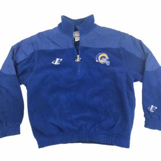 Vtg 90s La Los Angeles Rams Nfl Pro Line Logo Athletic Blue Mens Fleece Jacket M