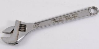 Vintage Snap - On Tools Blue - Point 12 " Adjustable Crescent Wrench Made In U.  S.  A