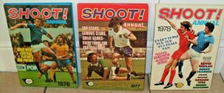 Vintage Shoot Annuals 1976 1977 & 1978 Fleetway Football Memorabilia Keegan