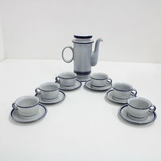 Vintage Carlton Ware England Blue Coffee Pot Cups & Saucers 453