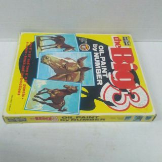 Vintage PLAYFUL COLTS Baby Horses Big 3 Oil Paint By Number Craft House 3