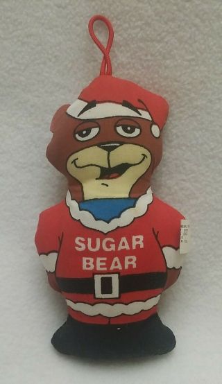 Vintage Santa Sugar Bear Christmas Ornament Plush 1990