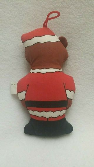 Vintage Santa Sugar Bear Christmas Ornament Plush 1990 2