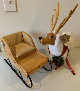 Vintage Robert Raikes Reindeer Snowflake With His Sleigh Christmas 1994