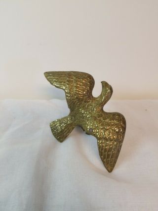 Vintage Brass Eagle Finial Flag Pole Topper 6 " Wingspan With Screw Base A23