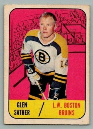 1967 - 68 Topps Glen Sather Rookie Card 38 Good Vintage Hockey Card